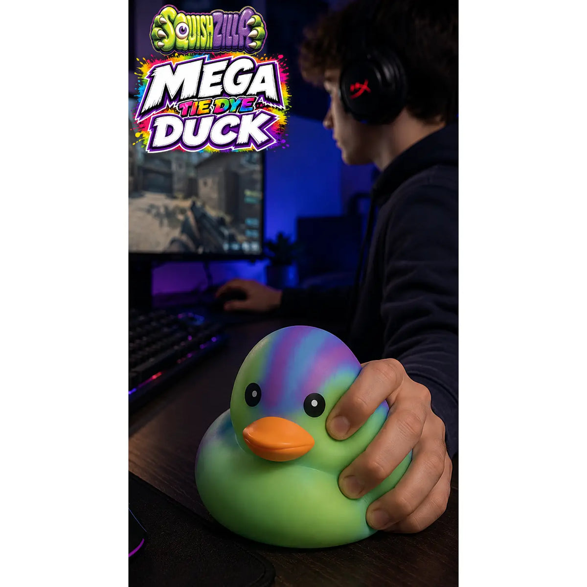 Fun Doh Mega 5" Tie Dye Duck Squishy Toy