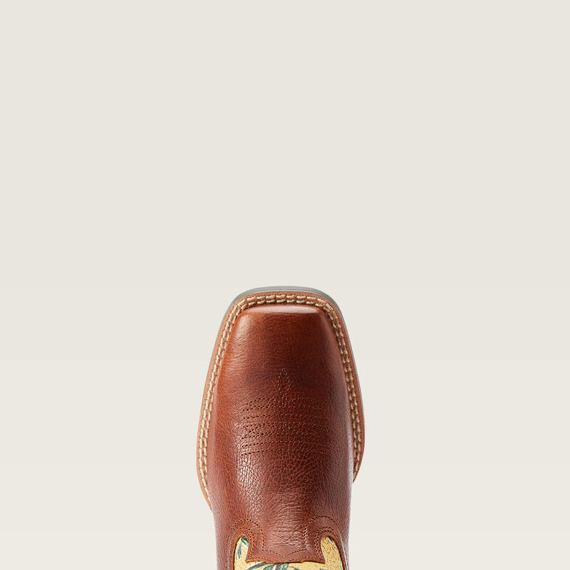 ARIAT YOUTH Round Up Wide Square Toe Western Boot-SPICED CIDER