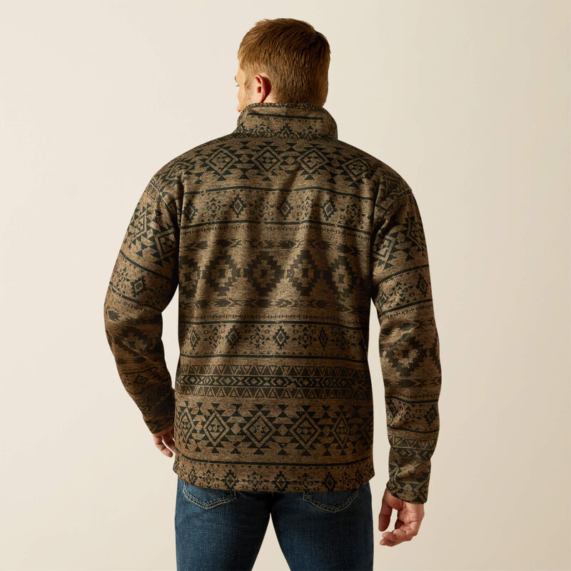 ARAIT MENS CALDWELL 1/4 BUTTON SWEATER LIGHT BROWN SOUTHWEST