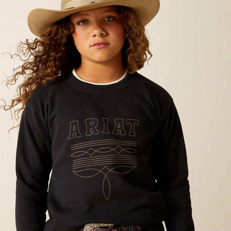 ARIAT GIRLS BOOTSTITCH SWEATSHIRT