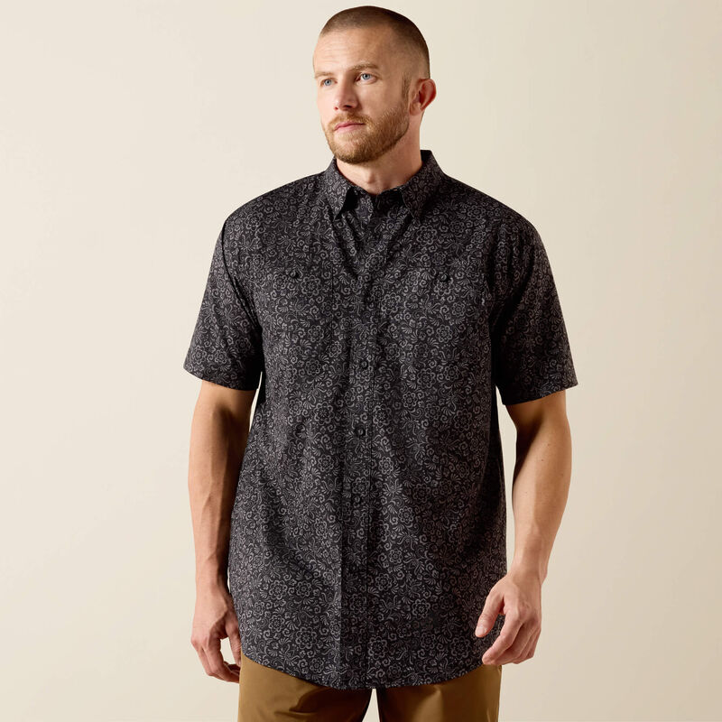 ARIAT MEN'S Printed 360 Airflow Classic Fit Shirt-BLACK