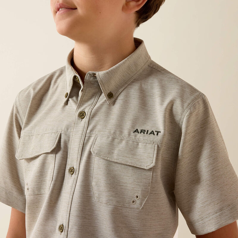 ARIAT BOY'S VenTEK Outbound Heathered Classic Fit Shirt-