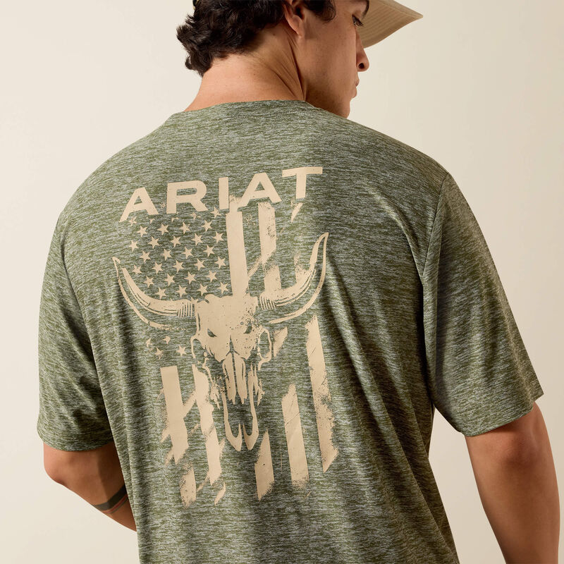 Ariat Longskull Freedom T-Shirt DARK OLIVE HEATHER