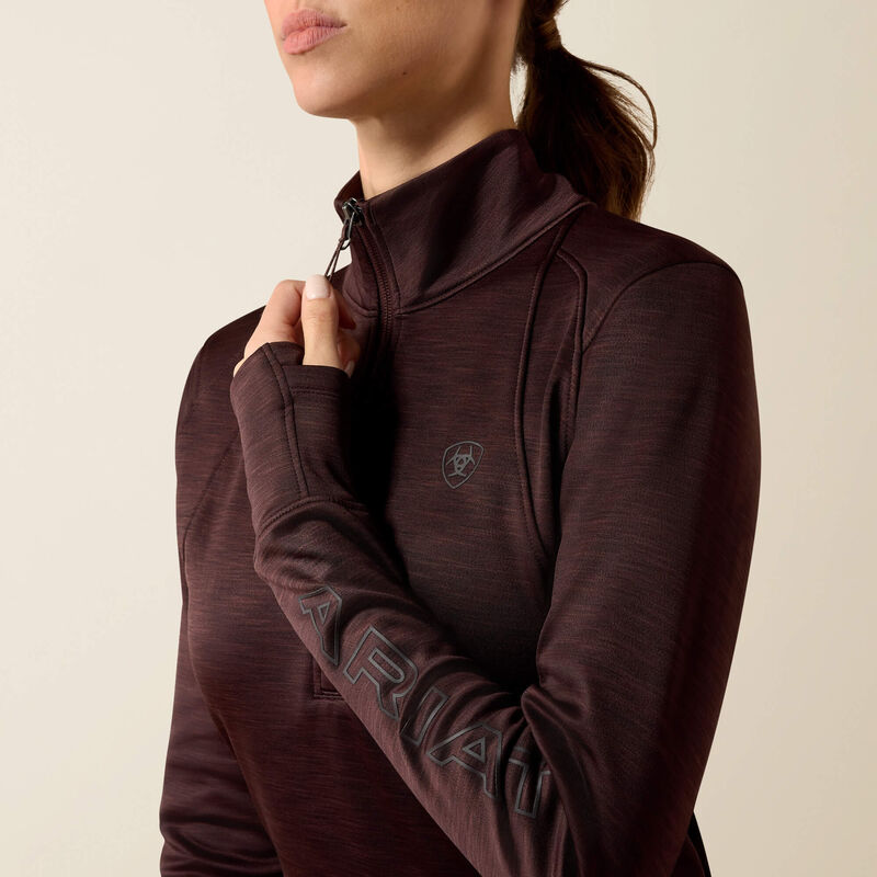 Team Women's EQ 1/2 Zip Pullover-CHOCOLATE PLUM 10079218