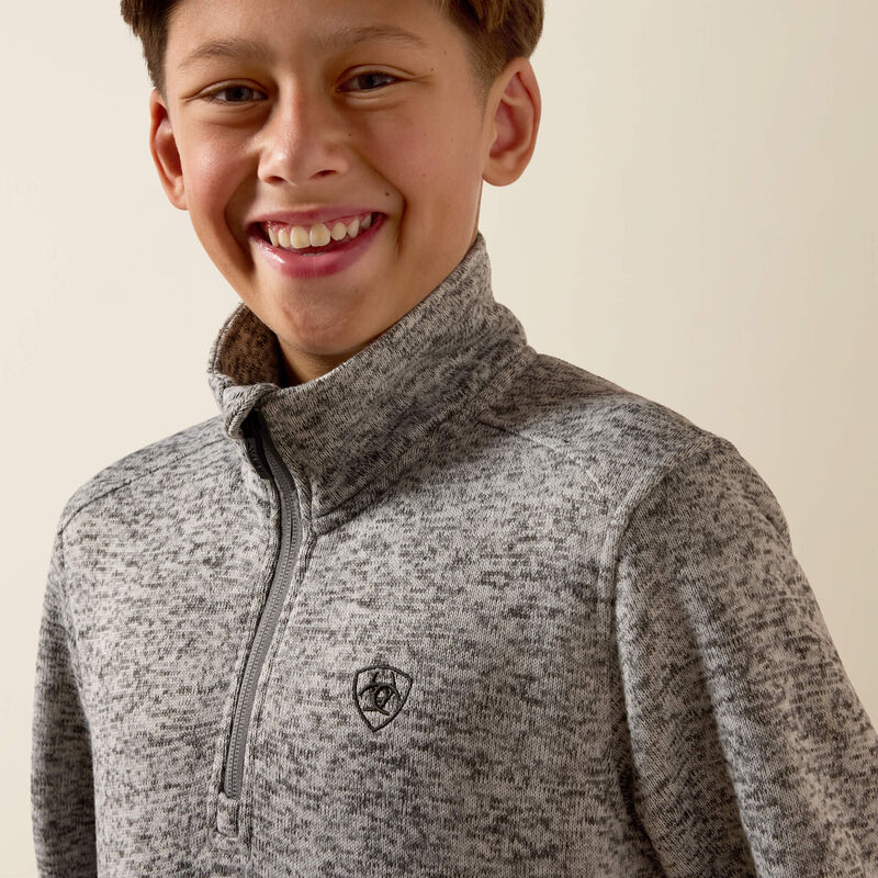 ARIAT Caldwell 1/4 Zip Sweater-NULLA HEATHER