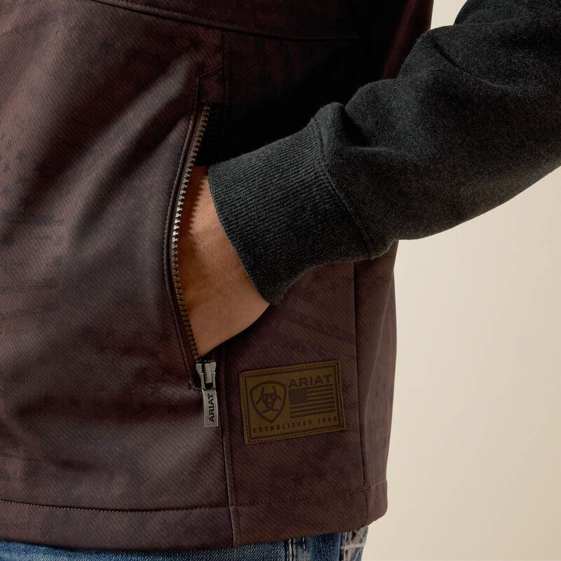 ARIAT MEN'S Patriot Flag Softshell Vest-BROWN