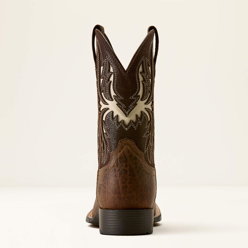 ARIAT BOYS Driftwood Wide Square Toe Western Boot-EARTH|ROYAL CHOCOLATE 10080273