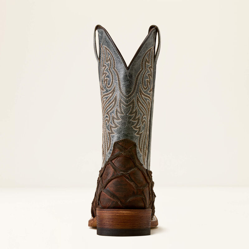 ARIAT MEN'S Riverside Wide Square Toe Cowboy Boots-CHOCOLATE BASS PRINT|INDIGO HONOR 10080345