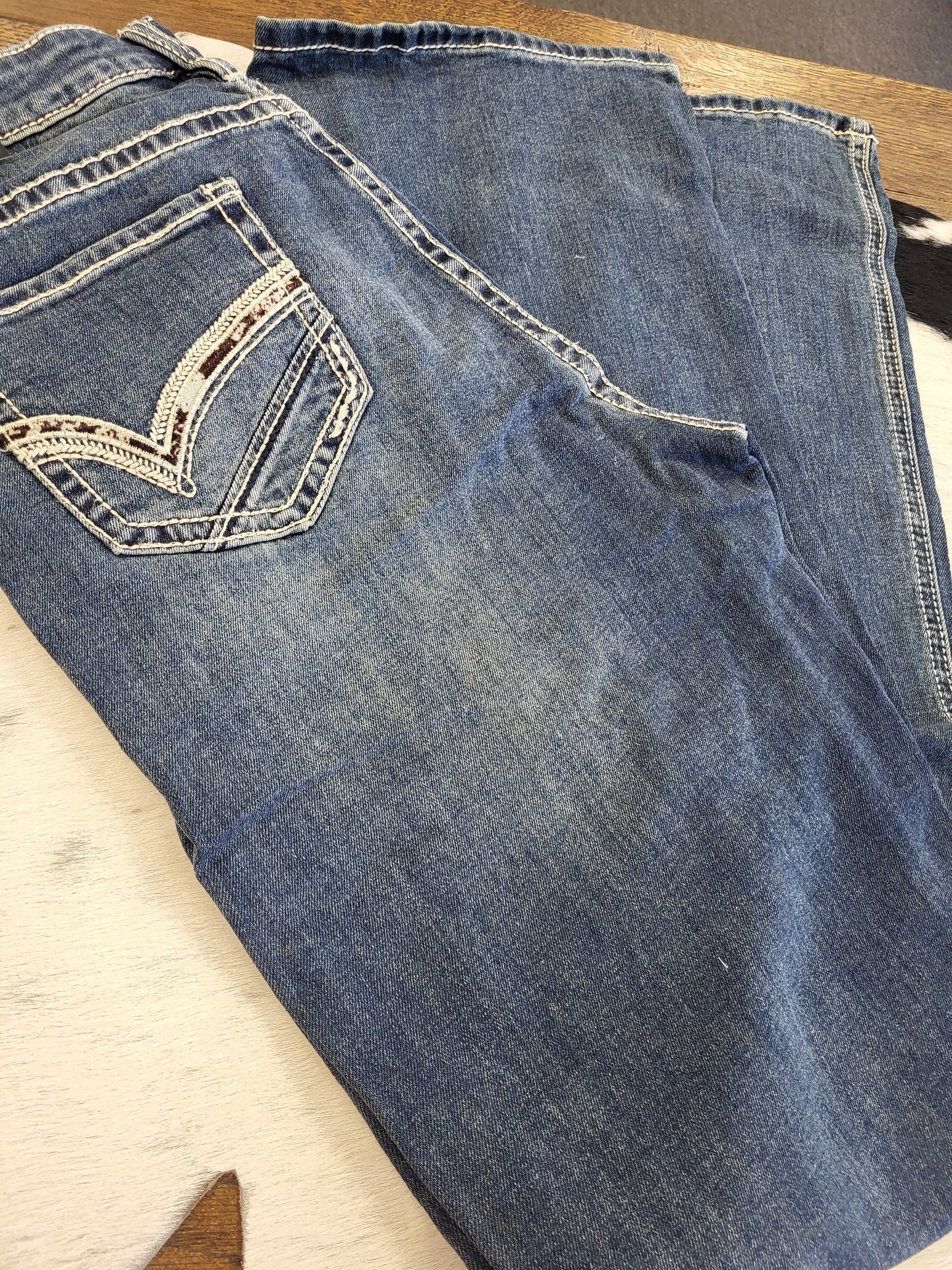 ROCK & ROLL WOMENS COWHIDE MID RISE RIDING JEANS