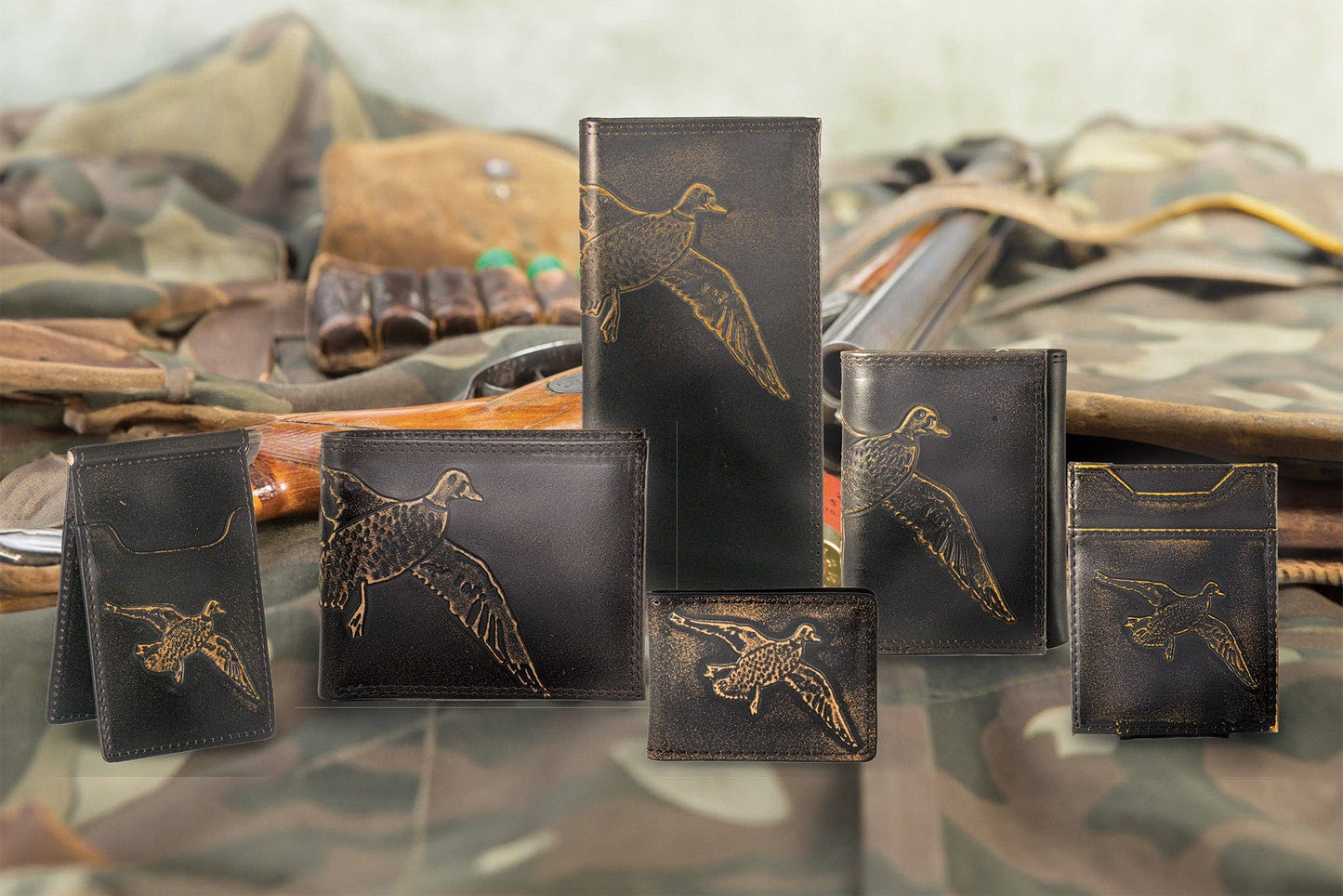 Mallard Burnished Leather Secretary Wallet