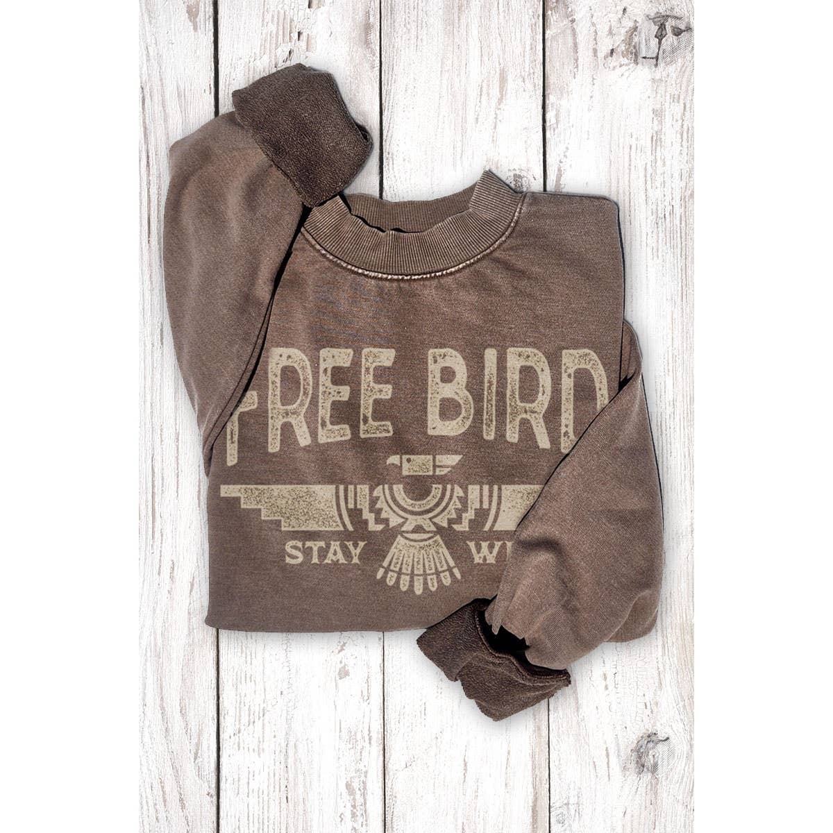 FREE BIRD MINERAL GRAPHIC SWEATSHIRTS: MINERAL BROWN