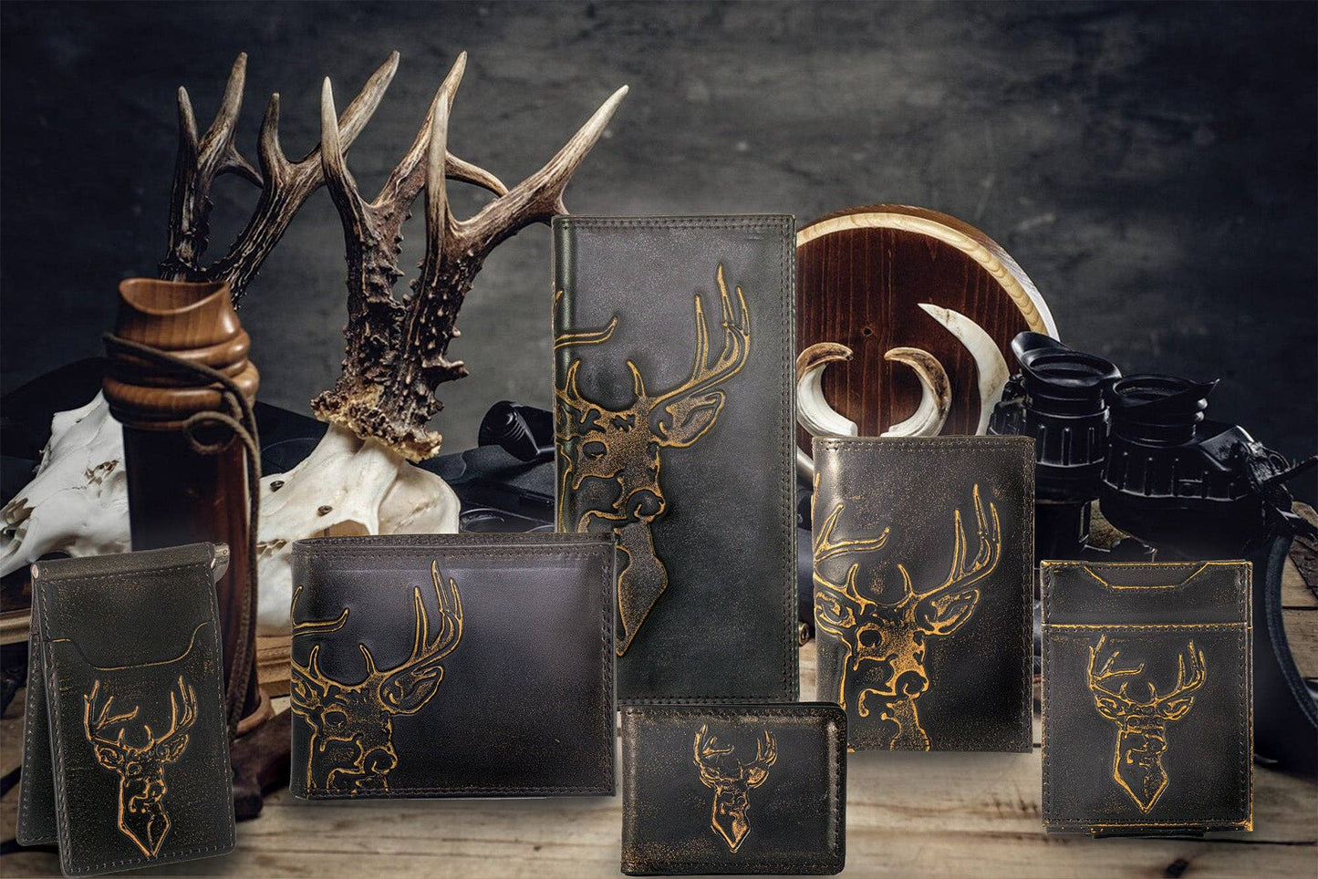 Buck Burnished Leather Bifold Wallet