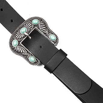 TBB BLACK BELT TURQUOISE STUD BUCKLE O/S