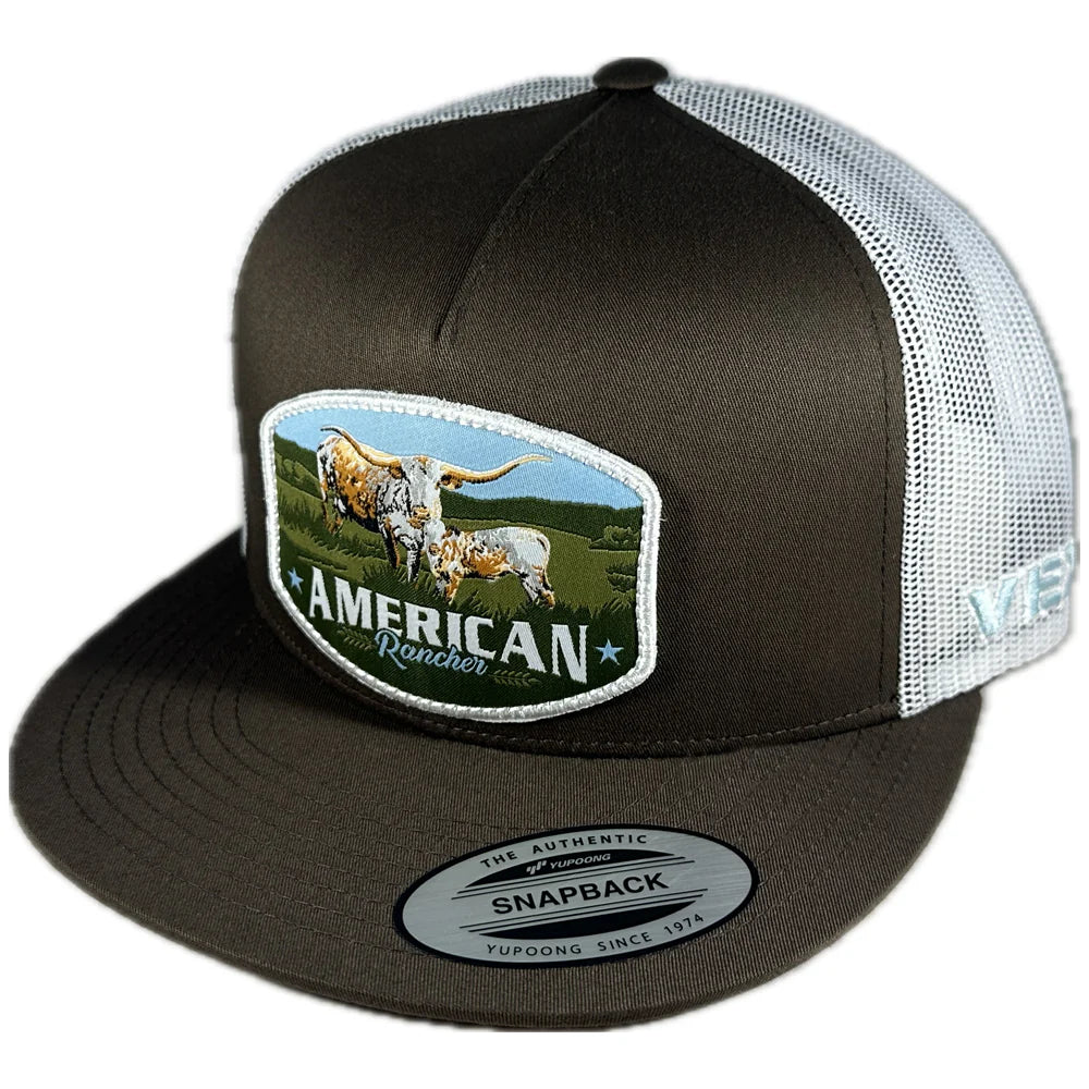 VEXIL LONGHORN COW CALF HAT BROWN/WHITE MESH