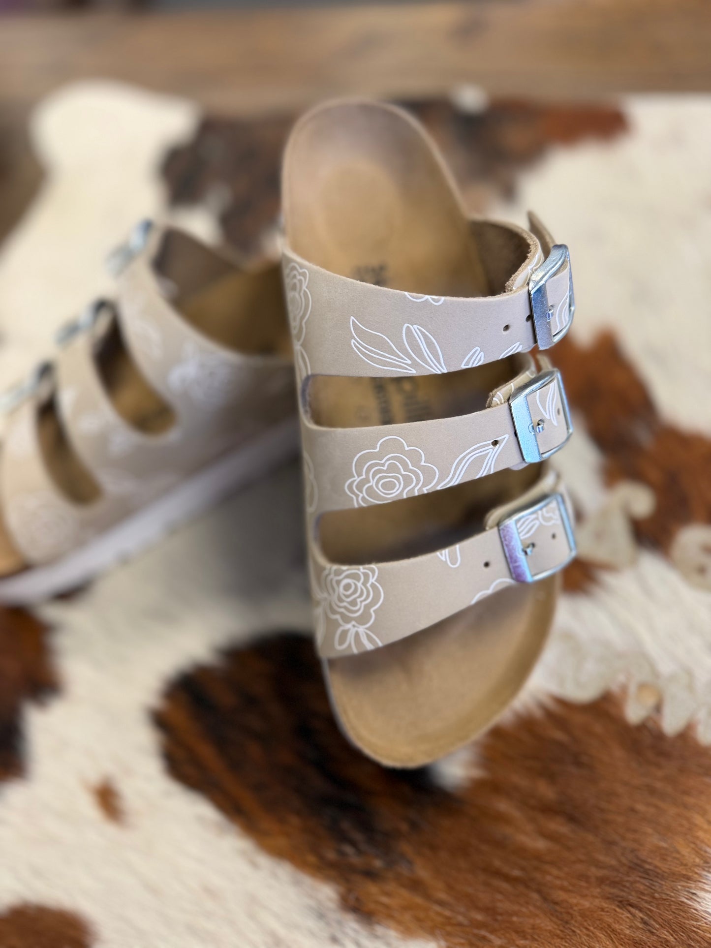 BIRKENSTOCK WOMEN'S PAPPILLO OYSTER FLOWER PLATFORM