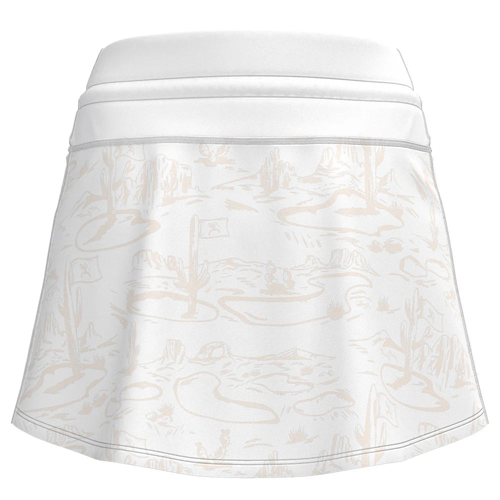 HOOEY WOMENS "Blondie" Golf Skort White/Cream w/Tan Desert Pattern