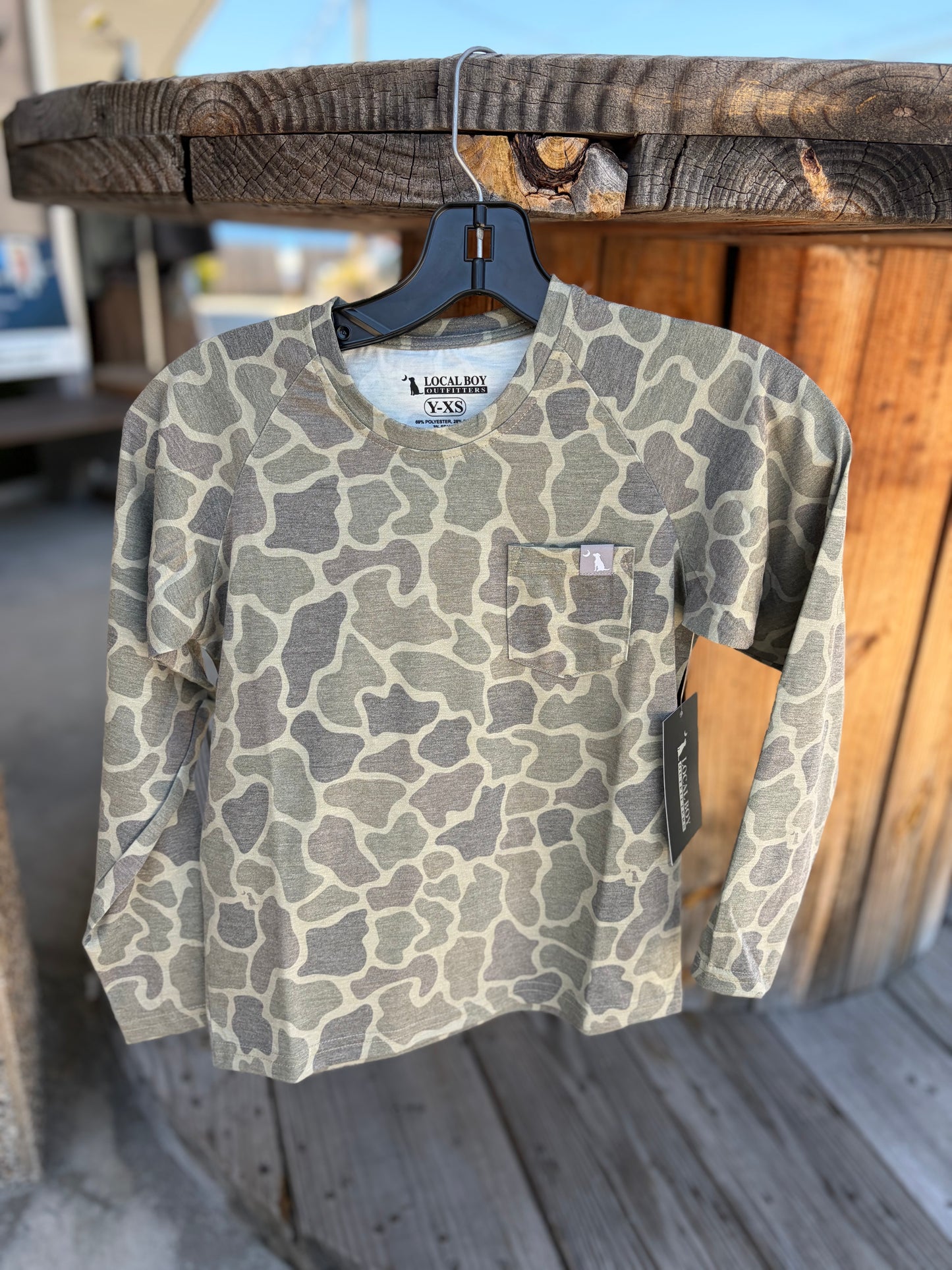 Local boy heather blend crew long sleeve