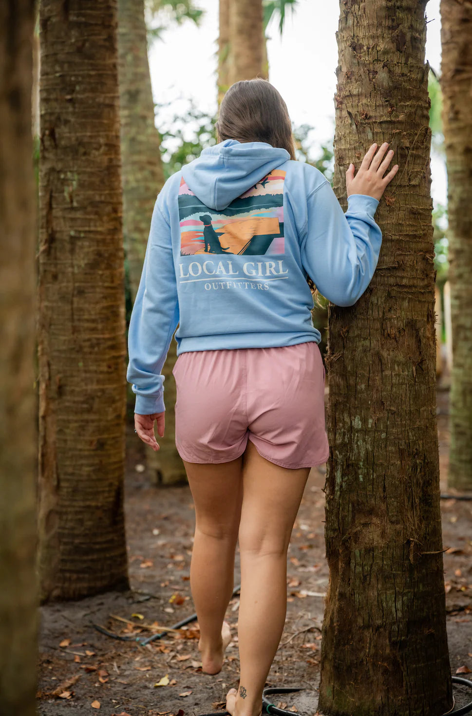 LOCAL GIRL Brushwood Hoodie - Lab on Dock Color: Sky Blue