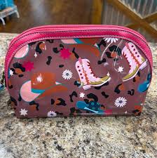Catchfly Women's Dome Jelly Cosmetic Brown Bag