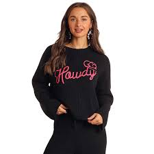 Rock & Roll Denim Knit Howdy Sweater