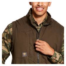 Ariat Mens Rebar Washed DuraCanvas Insulated Vest Wren