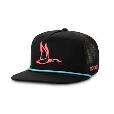 FIELDSTONE Roost Black w/ Pink Duck Canvas Rope Hat (RH-R-153)