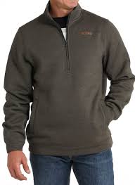 Cinch Men's 1/2 Zip Pullover- Olive