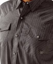 Ariat Men's Grey VentTEK Western Fitted Snap Short Sleeve Shirt