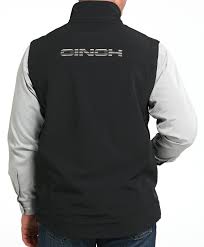 Cinch Men's Bonded Concealed Carry Softshell Vest-BLACK