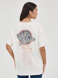 Wrangler®Women's Willie Nelson Oversized Band Tee