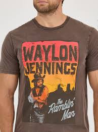 Wrangler Waylon Jennings Brown The Ramblin' Man Graphic Tee Shirt 112361068
