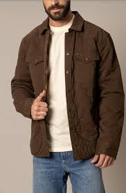 Kimes Ranch Men's Dickson Quilted Shirt Jacket DARK BROWN