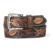 Ariat Belt Men's Hand Tooled Floral Pattern