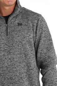 CINCH MENS 1/4 ZIP PULLOVER GREY