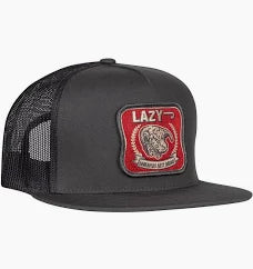 Lazy J Ranch Charcoal Grey Red America's Best Brand Classic Five Panel Trucker Hat
