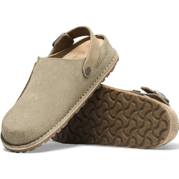 BIRKENSTOCK Lutry Premium Split Shearling-GRAY TAUPE SUEDE