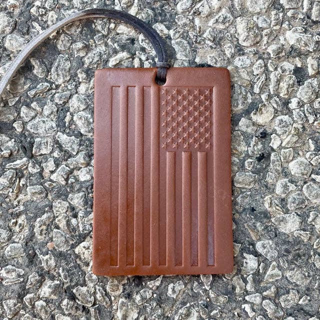 Rectangle Old Glory Air Flair: Brown / Warm Vanilla Leather