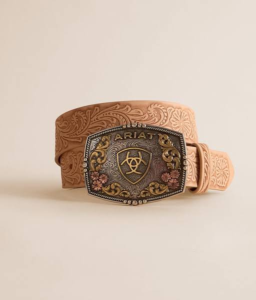 Ariat Women's Floral Embossed Leather Belt
