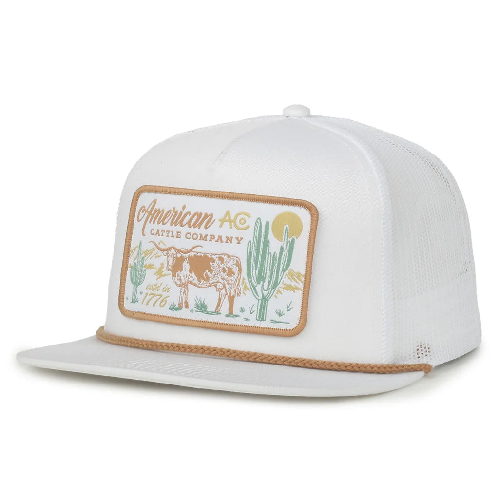 AMERICAN CATTLE CO ON THE RANGE HAT-WHITE