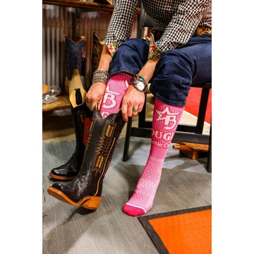 Lucky chuck Bougie Cattle Co. Bougie Pink Heifer Performance Boot Socks
