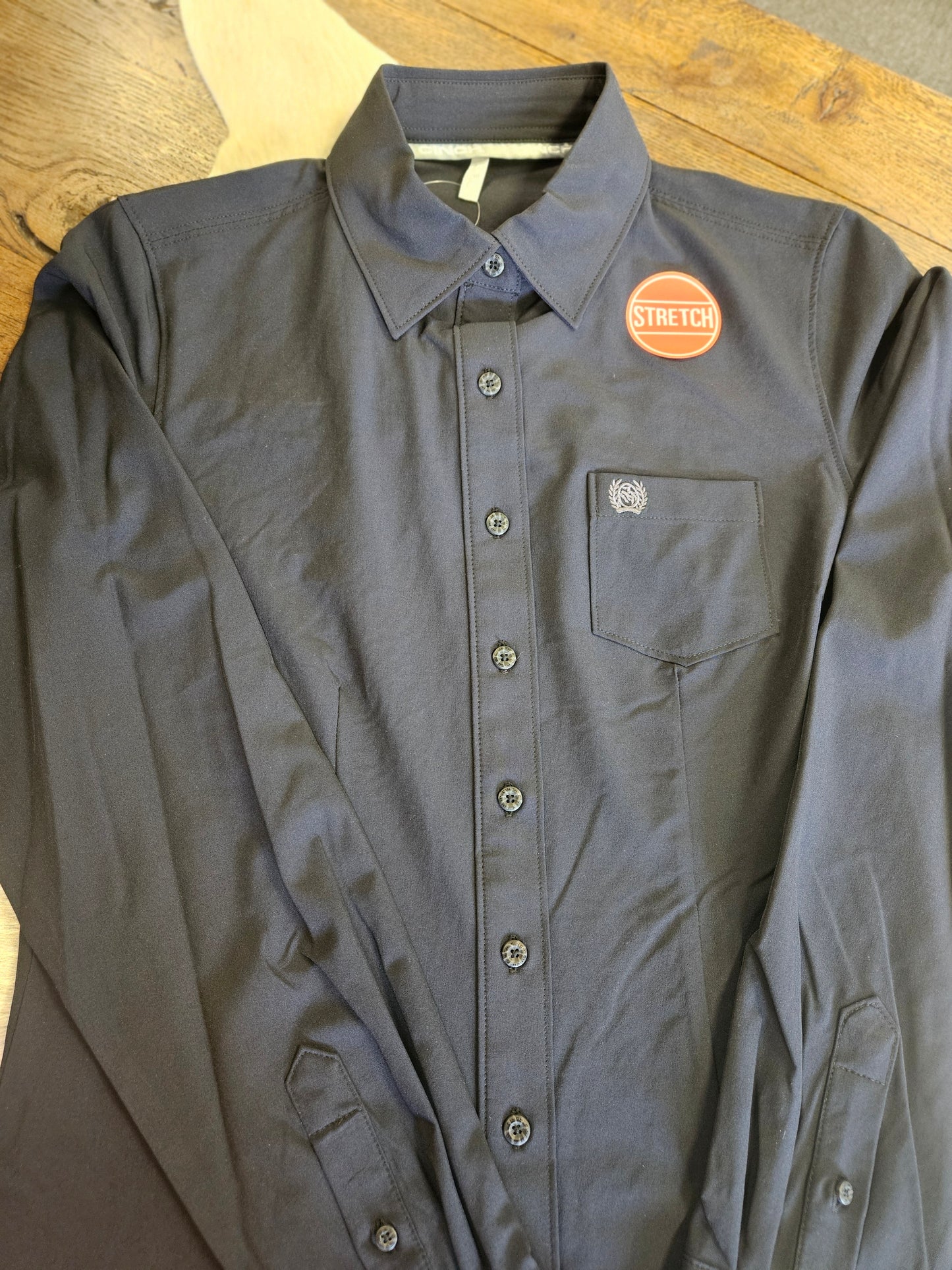 CINCH WOMENS LS ARENAFLEX LS BLACK BUTTON UP