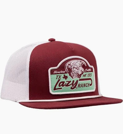 Lazy J Ranch Maroon & White Albany Classic Rope Trucker Hat