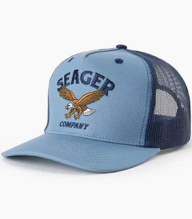 Seager Bradley Trucker Hat in Faded Denim