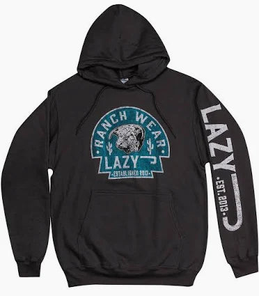 Lazy J Ranch Cactus Hereford Arrowhead Pullover Hoodie - Dark Grey