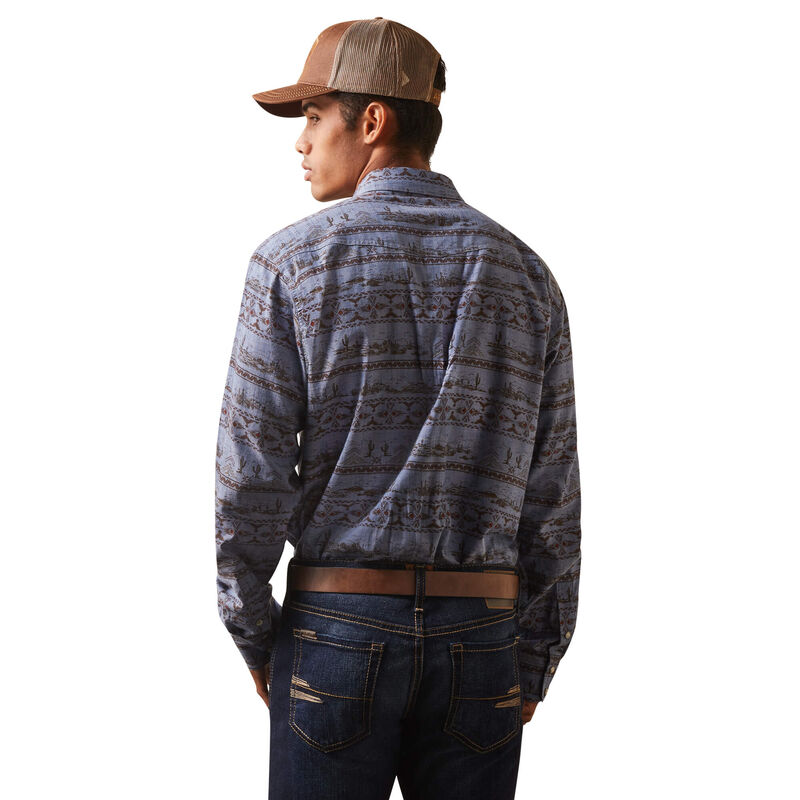 ARIAT MENS HADDINGTON RETRO SNAP LS SHIRT (DUSK GREEN)