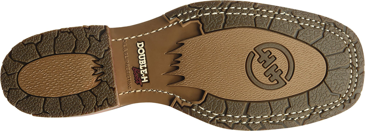 DOUBLE H Men’s 12” Domestic Wide Square Toe I.C.E.™ Roper Grissom Style