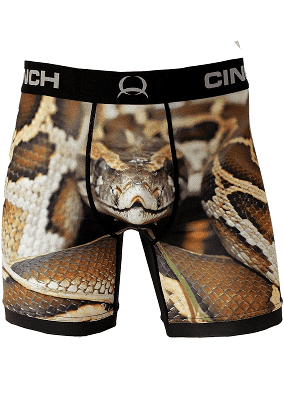 Brown Snake Skin Pattern Men's Underwear Breathable Boxer Brief