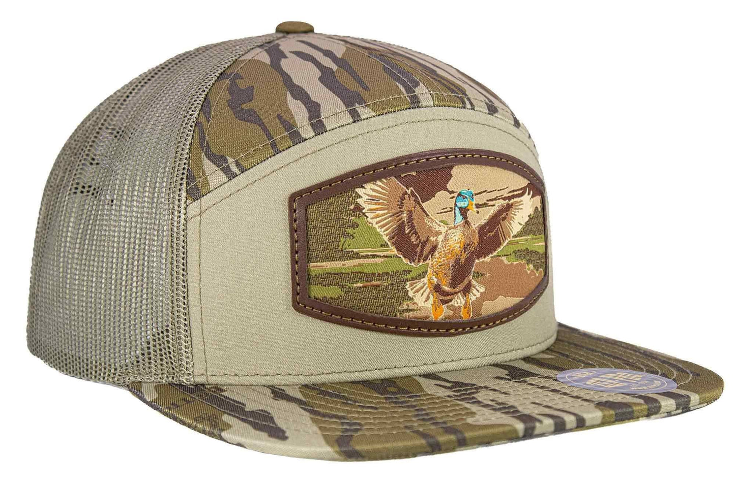 Mallard Woven Patch Old School Camo Hat.: OS Brown Camo