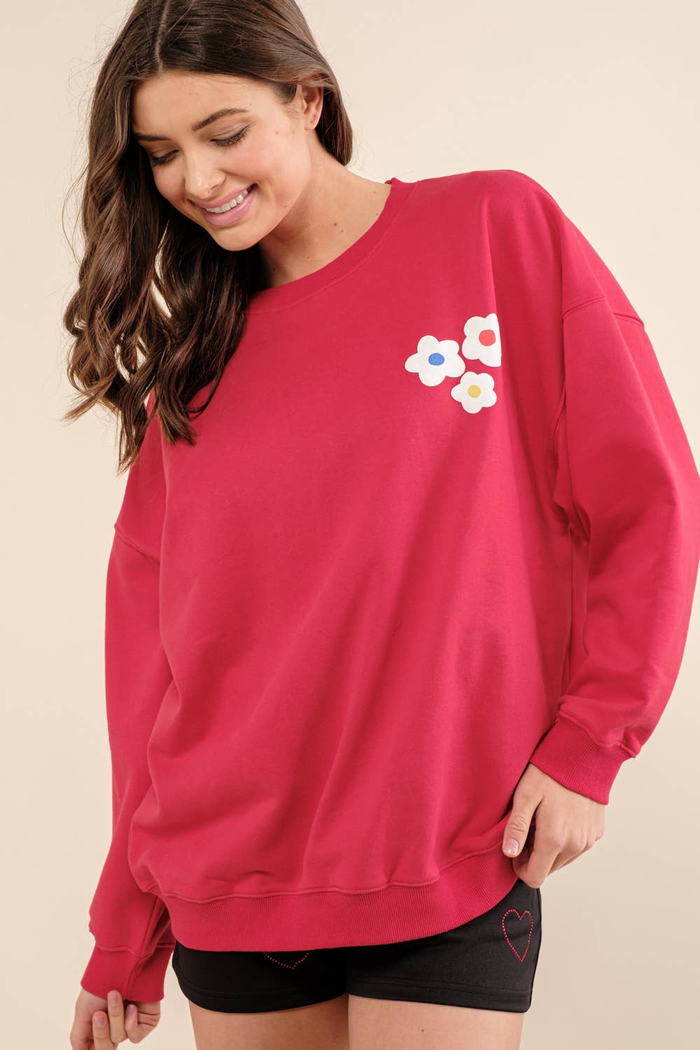 32372T - French Terry Graphic Pullover Sweatshirt: TAUPE / SMALL