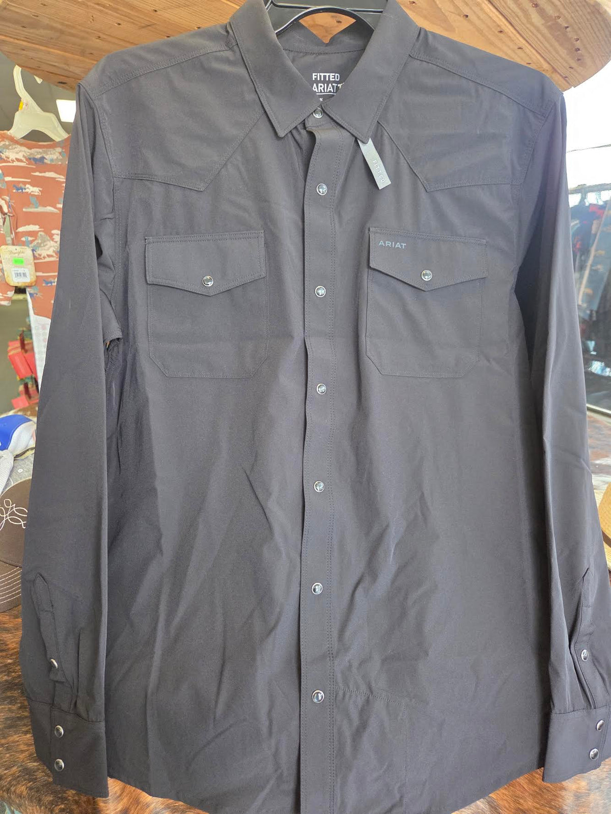 Ariat Men's  FrontierTough VentTEK Western Fitted Snap Shirt Black